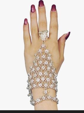 Vintage Silver Floral Bollywood / Gypsy / Slave Jingle Bracelet